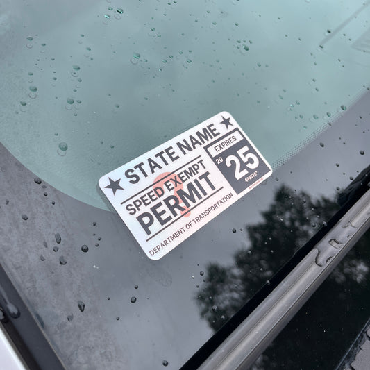 Speed Exempt Permit Sticker